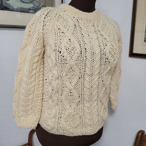 Vintage 60's Aran Wool Sweater Made in Italy Size XS